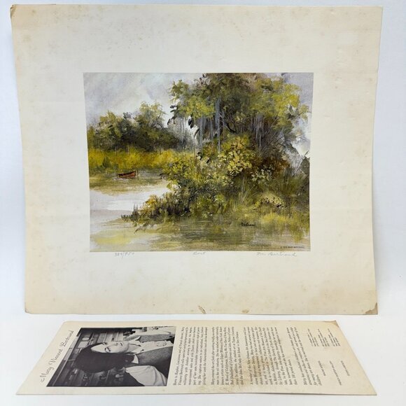 Mary Vincent Bertrand Boat‎ Print Signed Numbered Louisiana Artist - Picture 1 of 14